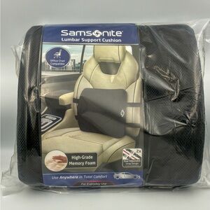 Samsonite Premium Memory Foam Lumbar Back Support Cushion NEW
